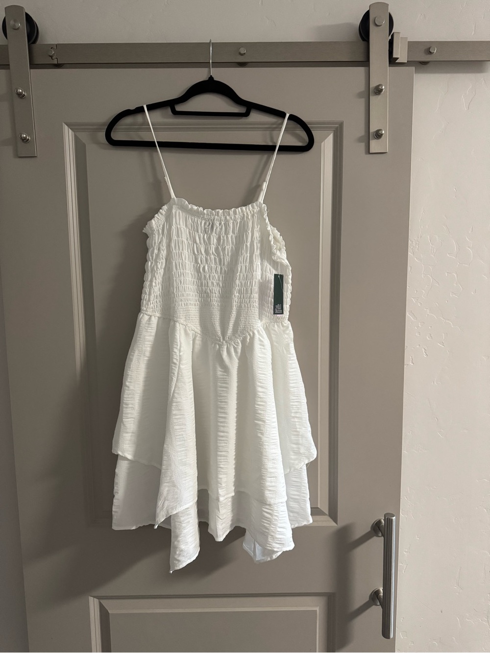 White smocked dress removable straps